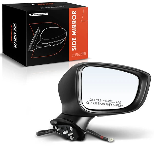 2017-2018 Mazda 3 Right Passenger Side Mirror, Powered 2017-2018 Mazda 3, Black A-Premium APMI196