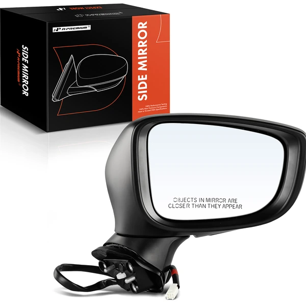 2017-2018 Mazda 3 Right Passenger Side Mirror, Powered, White & Black A-Premium APMI154