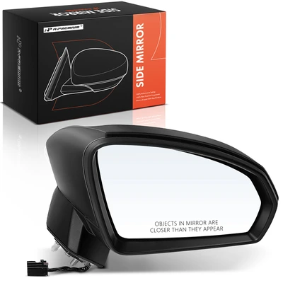 Passenger Textured Black Power Mirror with Manual Folding