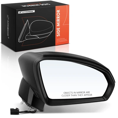 Passenger Black Power Heated Mirror with Manual Folding