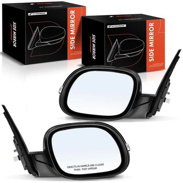 Driver & Passenger Mirror, Power Adjustment, Manual Folding, Smooth Black A-Premium APMI1295TW