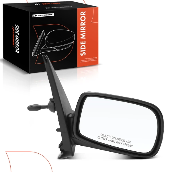 Right Passenger Side Mirror, Manual Adjustment, Manual Folding, Textured Black A-Premium APMI1297TW
