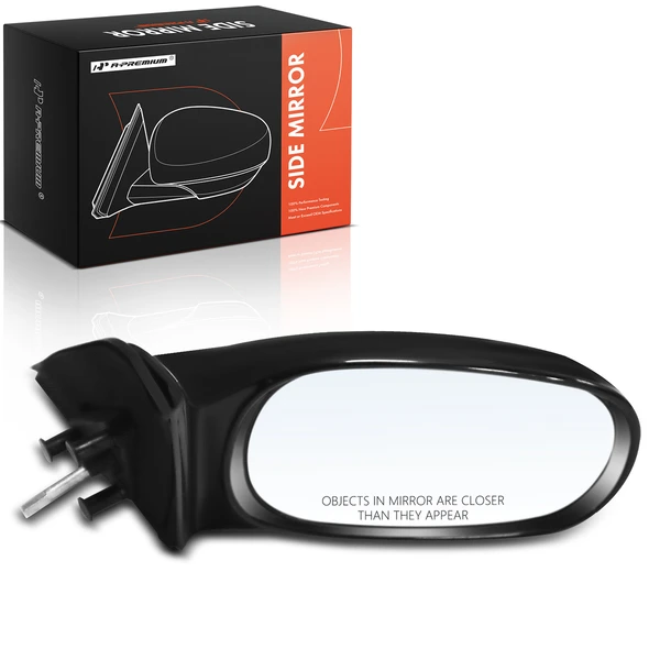 1998-2002 Toyota Corolla Right Passenger Side Mirror, Manual Adjustment, Non-Folding, Black A-Premium APMI3022TW