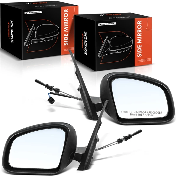 2016-2017 Smart Fortwo Driver & Passenger Mirror, Manual Adjustment, Manual Folding, Textured Black A-Premium APMI1202TW