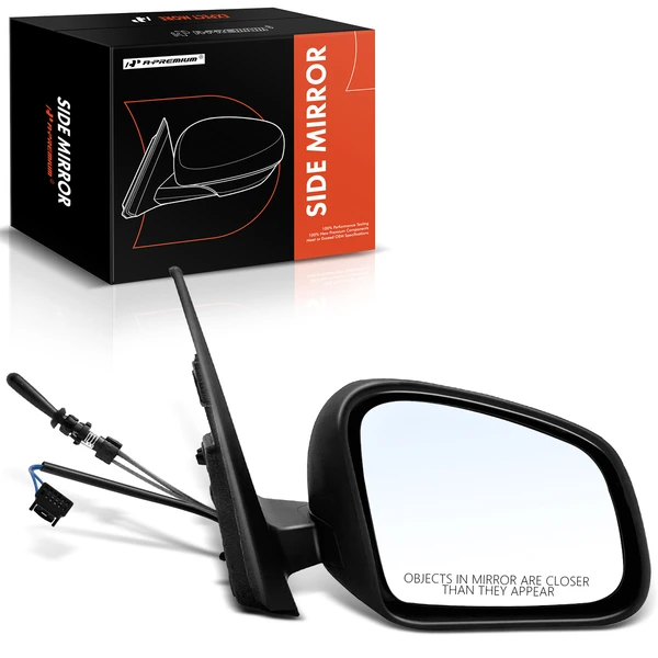 2016-2017 Smart Fortwo Right Passenger Side Mirror, Manual Adjustment, Manual Folding, Primed Gray A-Premium APMI1205TW