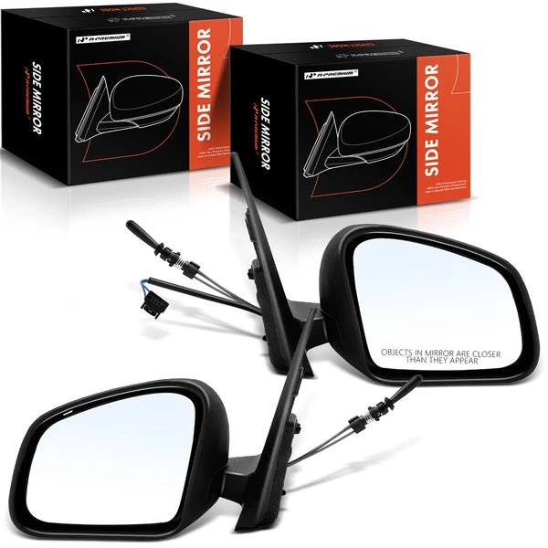 Driver & Passenger Mirror, Manual Adjustment, Manual Folding, Primed Gray A-Premium APMI1204TW