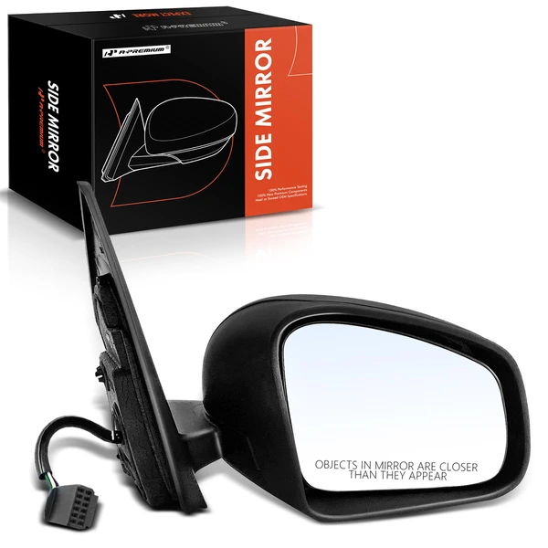 2016-2017 Smart Fortwo Right Passenger Side Mirror, with Heating, Power Adjustment, Manual Folding, Textured Black A-Premium APMI1207TW