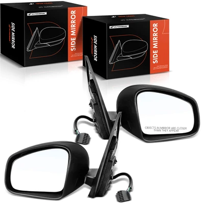 2 Pcs Driver & Passenger Black Mirror with Power Glass Adjust
