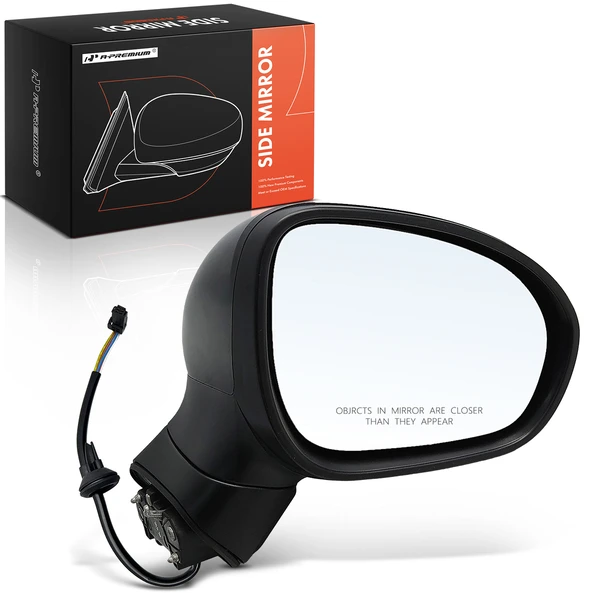Right Passenger Side Mirror, Powered, with Heated, Smooth Black A-Premium APMI2336TW