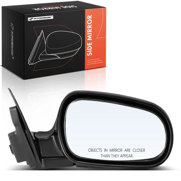 Right Passenger Side Mirror, Power Adjustment, Manual Folding, Smooth Black A-Premium APMI2715TW