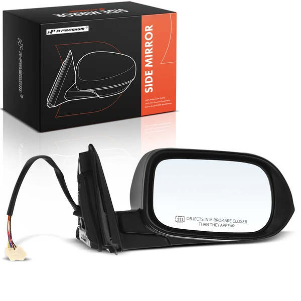 2005-2008 Acura TSX Right Passenger Side Mirror, with Heating, Power Adjustment, Manual Folding, Smooth Black A-Premium APMI2716TW