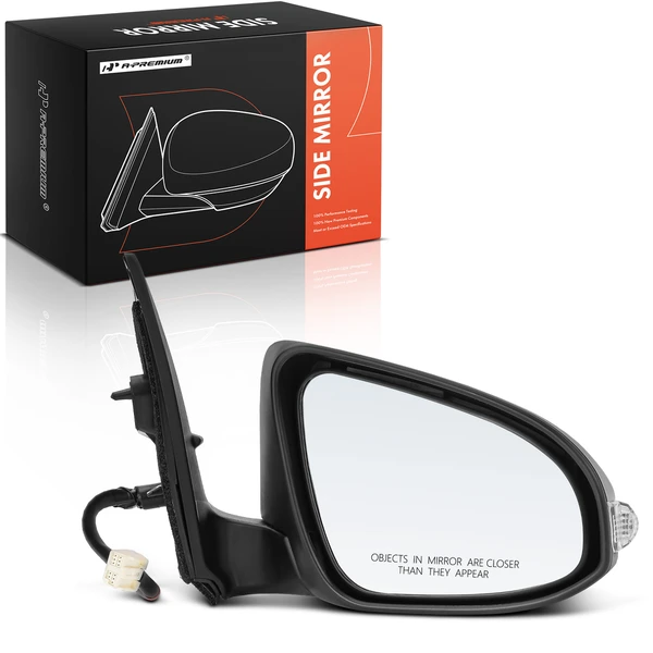 Right Passenger Side Mirror, Powered, with Heated, Black A-Premium APMI369