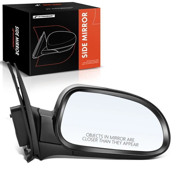 2005-2008 Suzuki Reno Right Passenger Side Mirror, with Heating, Power Adjustment, Manual Folding, Smooth Black A-Premium APMI1210TW