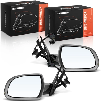 2 Pcs Driver & Passenger Black Mirror with Power Glass Adjust