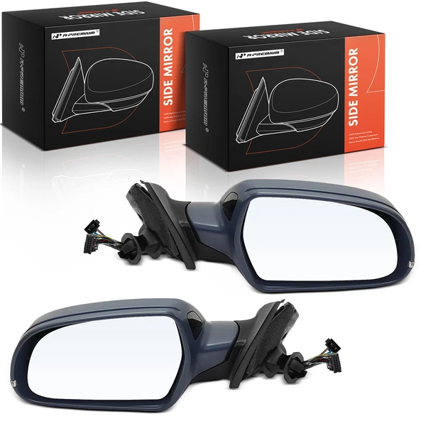 2010-2011 Audi S4 Driver & Passenger Mirror, Powered, with Heated, Primed Gray A-Premium APMI1215TW