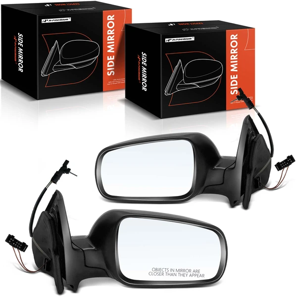 1999-2005 Volkswagen Jetta Driver & Passenger Mirror, with Heating, Manual Adjustment, Manual Folding, Textured Black A-Premium APMI1217TW