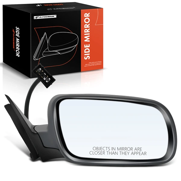 Right Passenger Side Mirror, with Heating, Power Adjustment, Manual Folding, Primed Gray A-Premium APMI1219TW