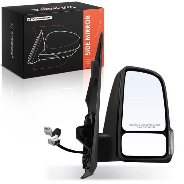 Right Passenger Side Mirror, Powered, with Heated, Textured Black A-Premium APMI2337TW