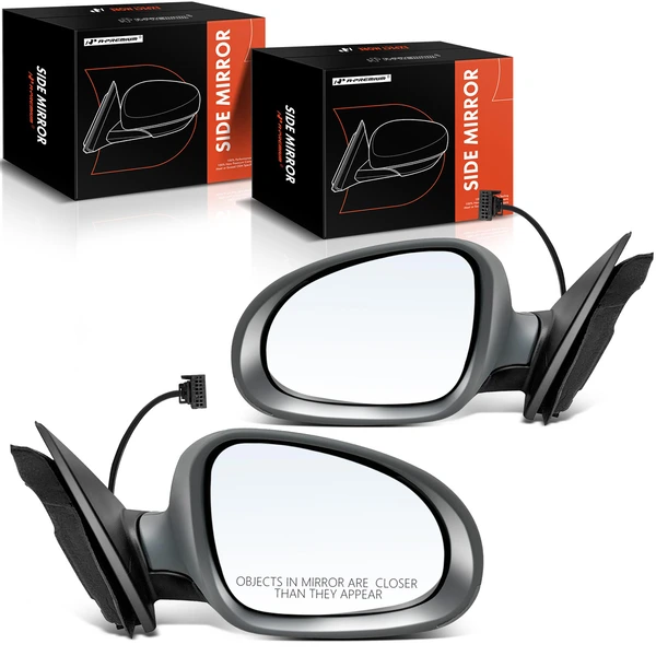 Driver & Passenger Mirror, with Heating, Power Adjustment, Manual Folding, Primed Gray A-Premium APMI1220TW