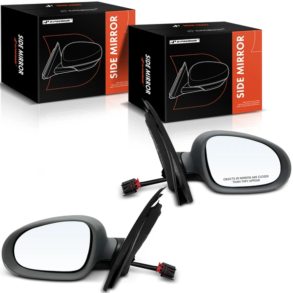 Driver & Passenger Mirror, with Heating, Power Adjustment, Manual Folding, Primed Gray A-Premium APMI1224TW