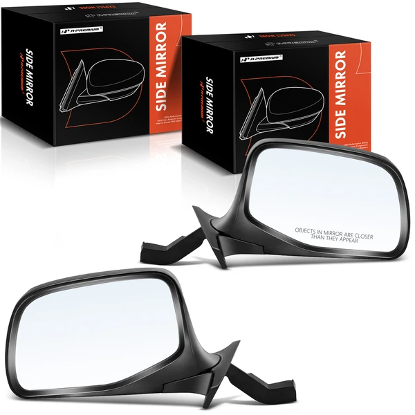 Driver & Passenger Mirror, Manual, Smooth Black A-Premium APMI1226TW