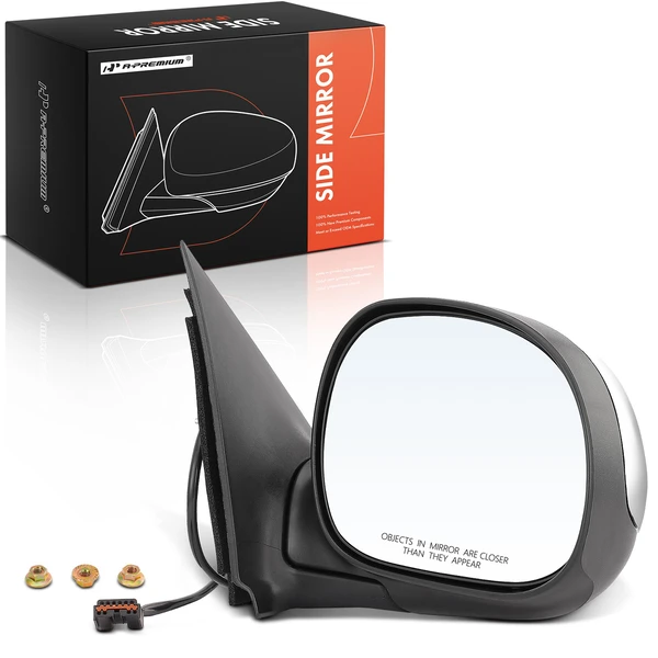 1997-1999 Ford F-250 Right Passenger Side Mirror, Powered 1997-1999 Ford F-250, Chrome A-Premium APMI250