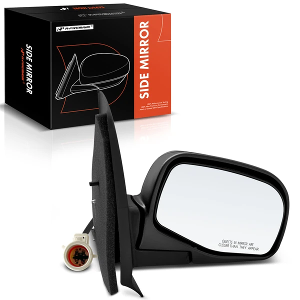 Right Passenger Side Mirror, Power Adjustment, Manual Folding, Textured Black A-Premium APMI1318TW