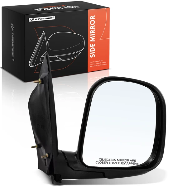 Right Passenger Side Mirror, Manual, Smooth Black A-Premium APMI2738TW