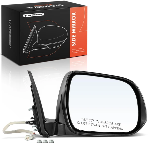 2008-2013 Toyota Highlander Right Passenger Side Mirror, Powered, Black A-Premium APMI158