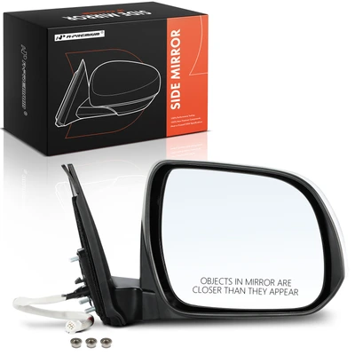 Front Passenger White Manual Folding Mirror