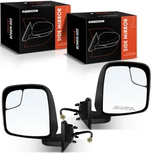 2Pcs Driver & Passenger Black with Power Adjust Heated Mirror