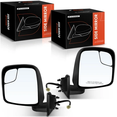 2Pcs Driver & Passenger Black with Power Adjust Heated Mirror