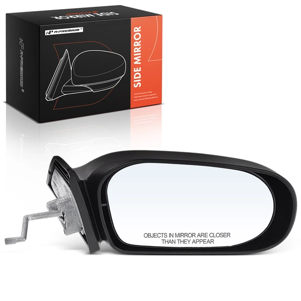Right Passenger Side Mirror, Manual Adjustment, Non-Folding, Black A-Premium APMI3028TW