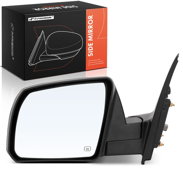 Left Driver Side Mirror, with Heating, Power Adjustment, Manual Folding, Black A-Premium APMI261