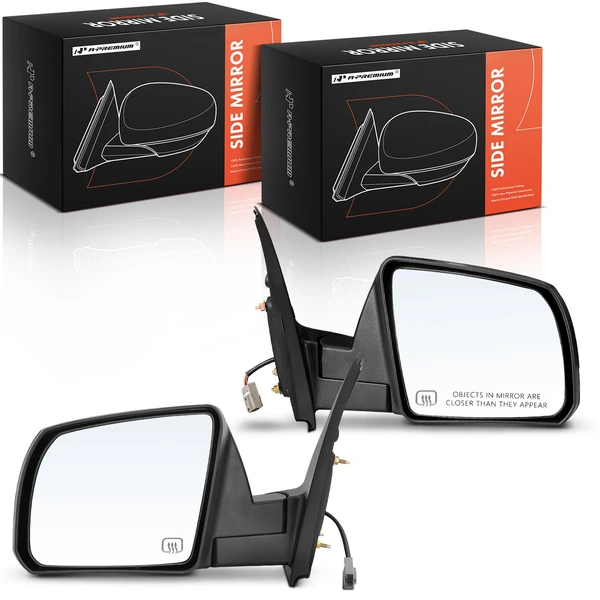 Driver & Passenger Mirror, with Heating, Power Adjustment, Manual Folding, Black A-Premium APMI262