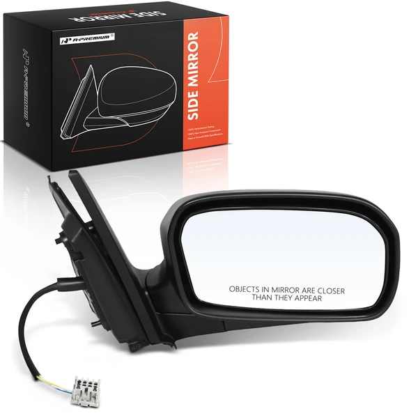 Right Passenger Side Mirror, Power Adjustment, Manual Folding, Black A-Premium APMI2741TW