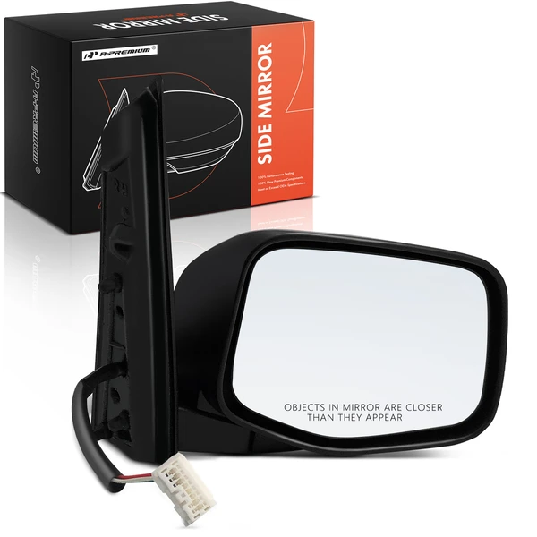Right Passenger Side Mirror, Power Adjustment, Manual Folding, Smooth Black A-Premium APMI2353TW