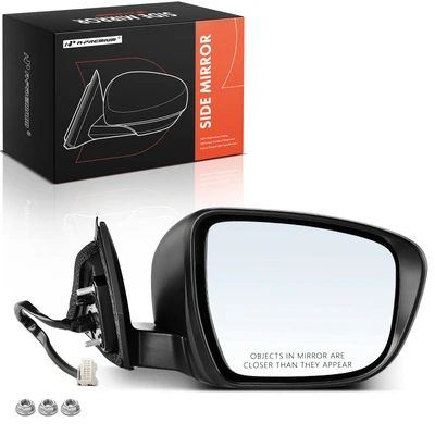 Front Passenger Black Manual Folding Mirror