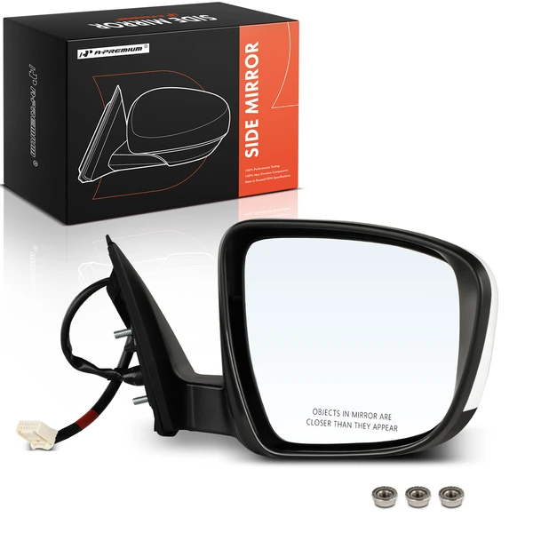 Right Passenger Side Mirror, Powered, White + Black A-Premium APMI165