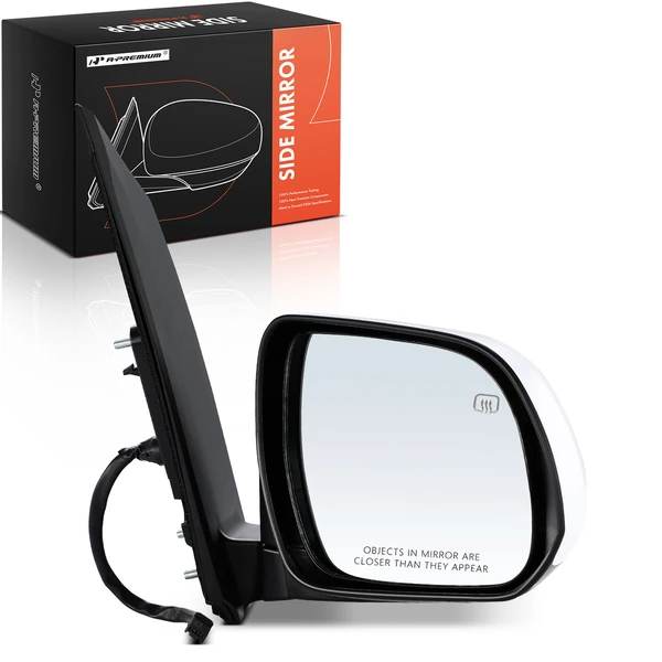 2011-2017 Toyota Sienna Right Passenger Side Mirror, Powered, with Heated, White + Black A-Premium APMI054
