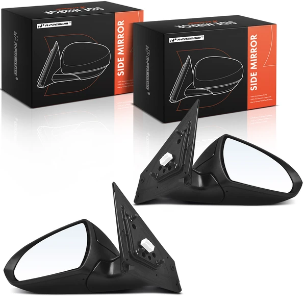 Driver & Passenger Mirror, with Heating, Power Adjustment, Manual Folding, Smooth Black A-Premium APMI1324TW