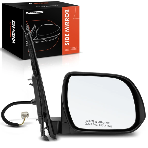 Right Passenger Side Mirror, Power Adjustment, Manual Folding, Textured Black A-Premium APMI1326TW