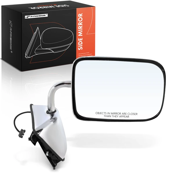 1981-1993 Dodge D250 Front Right Passenger Side Mirror, Powered 1981-1993 Dodge D250, Chrome A-Premium APMI2743TW