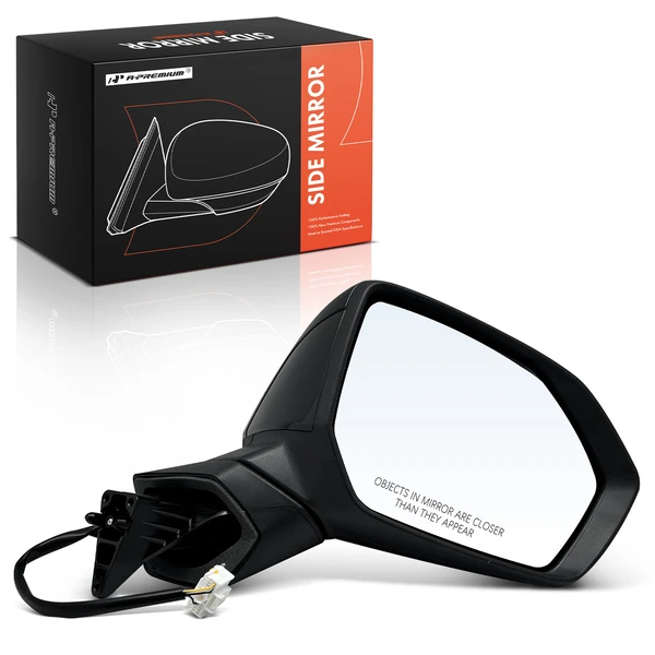 Right Passenger Side Mirror, with Heating, Power Adjustment, Manual Folding, Black A-Premium APMI2487