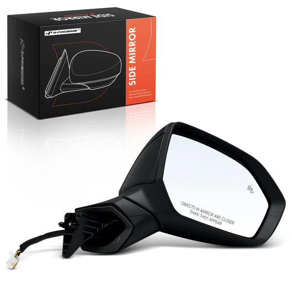 Right Passenger Side Mirror, with Heating, Power Adjustment, Manual Folding, Black A-Premium APMI2488