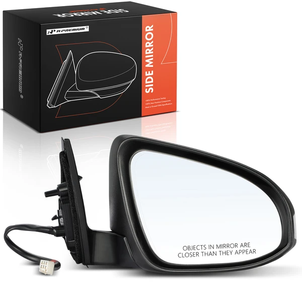 Right Passenger Side Mirror, with Heating, Power Adjustment, Manual Folding, Black A-Premium APMI166