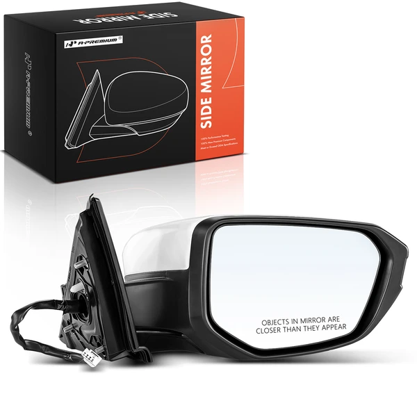 Right Passenger Side Mirror, Powered, White & Black A-Premium APMI058