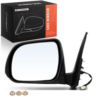 Front Driver Black Manual Folding Mirror