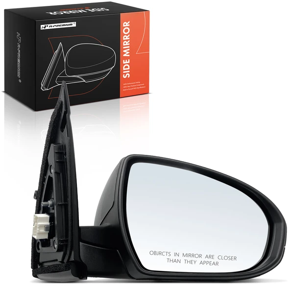 Right Passenger Side Mirror, Power Adjustment, Manual Folding, Black A-Premium APMI2360TW