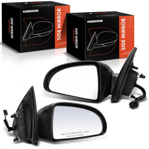 Driver & Passenger Mirror, Power Adjustment, Manual Folding, Smooth Black A-Premium APMI1328TW